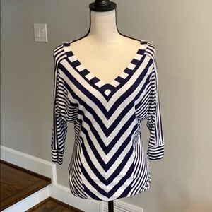 Blue/White Striped Bebe Blouse